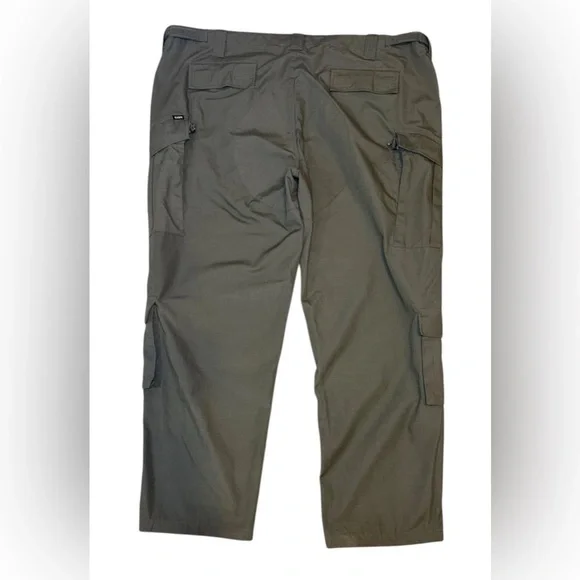 CQR Men's Green Tactical Ripstop Utility Cargo Pants 2XL Adjustable Waist - Picture 3 of 11